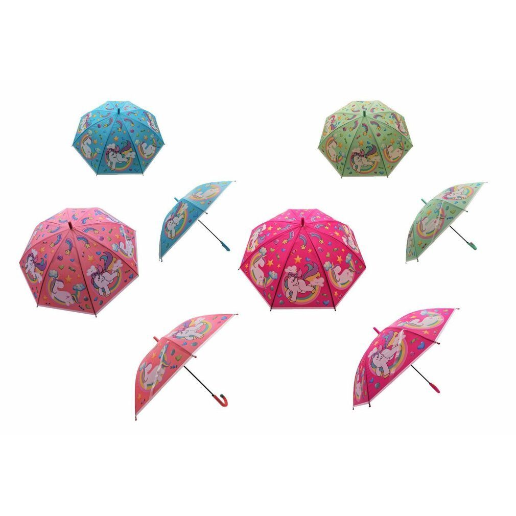 TEDDIES Taschenregenschirm Regenschirm 66cm Einhorn Auswurf 1Stück (Mix)