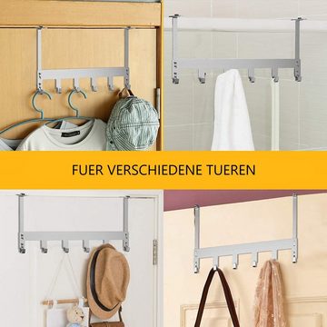 Elegear Kleiderhaken /Türhaken Edelstahl zum aufhängen 40x22cm mit 6 Haken für Kleidung, Badzimmer, Wohnzimmer, Duschen, (1-St., 1), für Türen,Badezimmer,Schlafzimmer Kleiderhaken mit 6 Haken