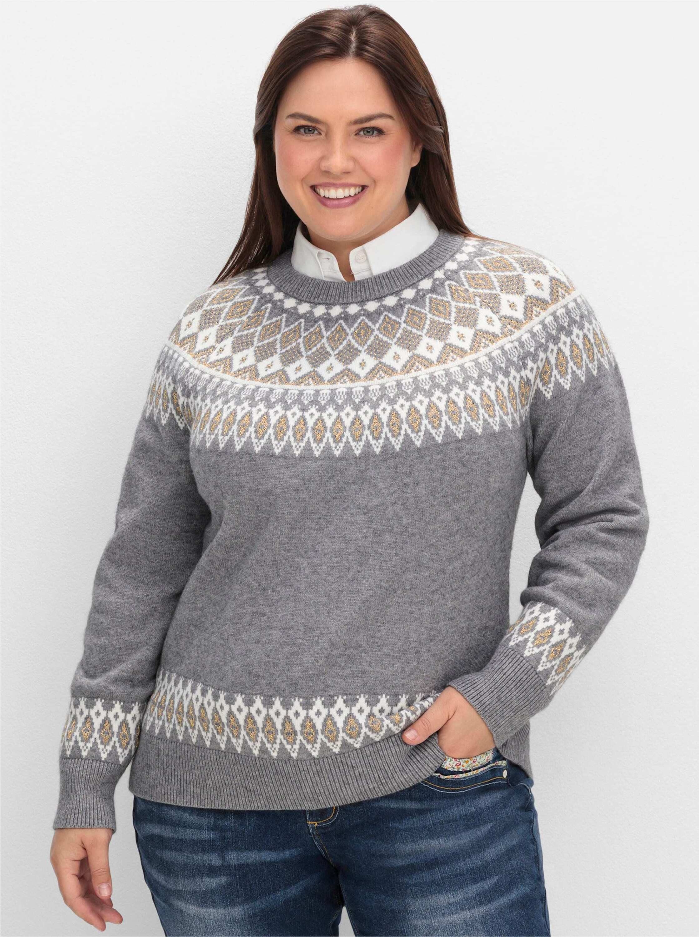 sheego by Joe Browns Strickpullover Strickpullover Langarm mit Norwegermuster