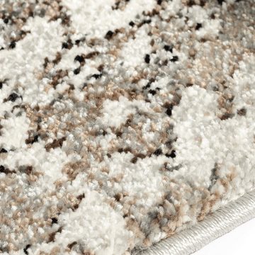 Teppich Abstrakter Designerteppich für Flur & Aufenthaltsraum in braun grau, TeppichHome24, rechteckig