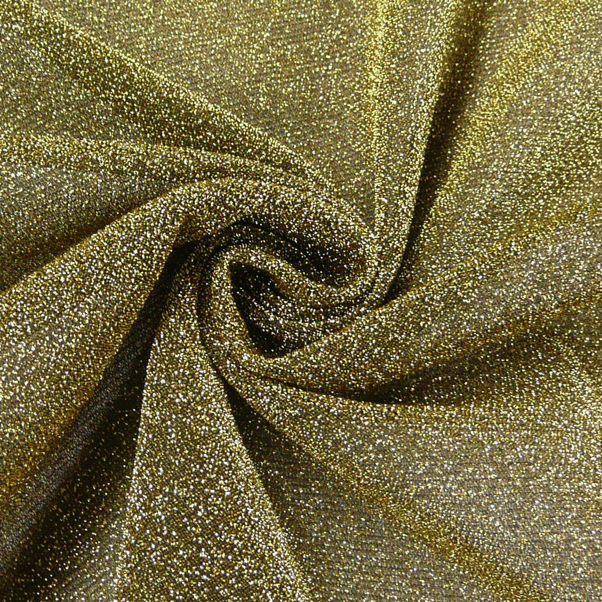 SCHÖNER LEBEN. Stoff Lurexstoff Glitzerstoff Faschingsstoff elastisch Glitzer gold schwarz, mit Metallic-Effekt
