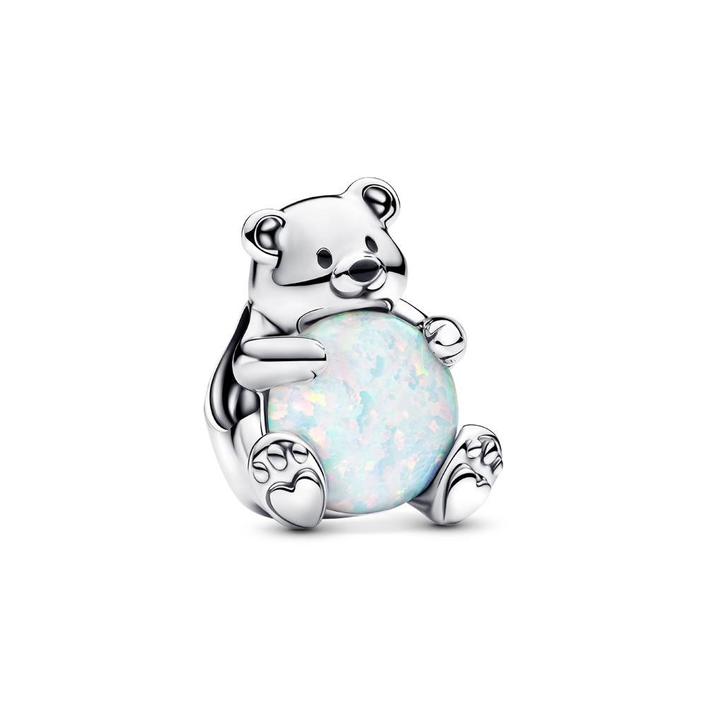 Pandora Charm-Einhänger Eisbär Slide-Charm aus Sterlingsilber, synth. Opal von PANDORA