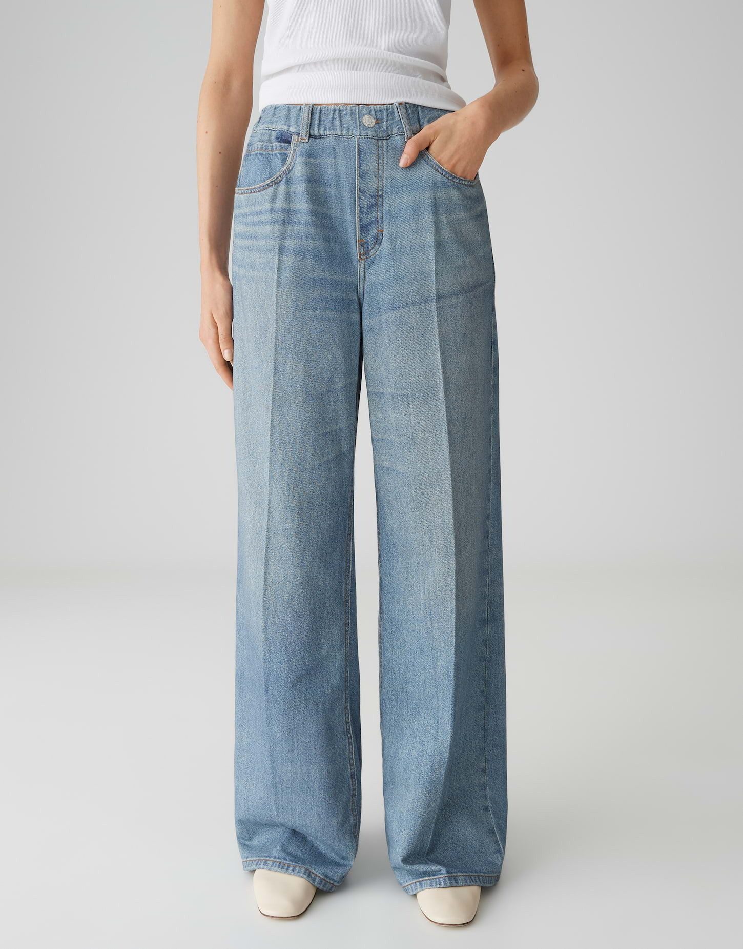 OPUS PANTS Stoffhose Mucia cruise Komfortbund mit dekorativen Nietenprints günstig online kaufen