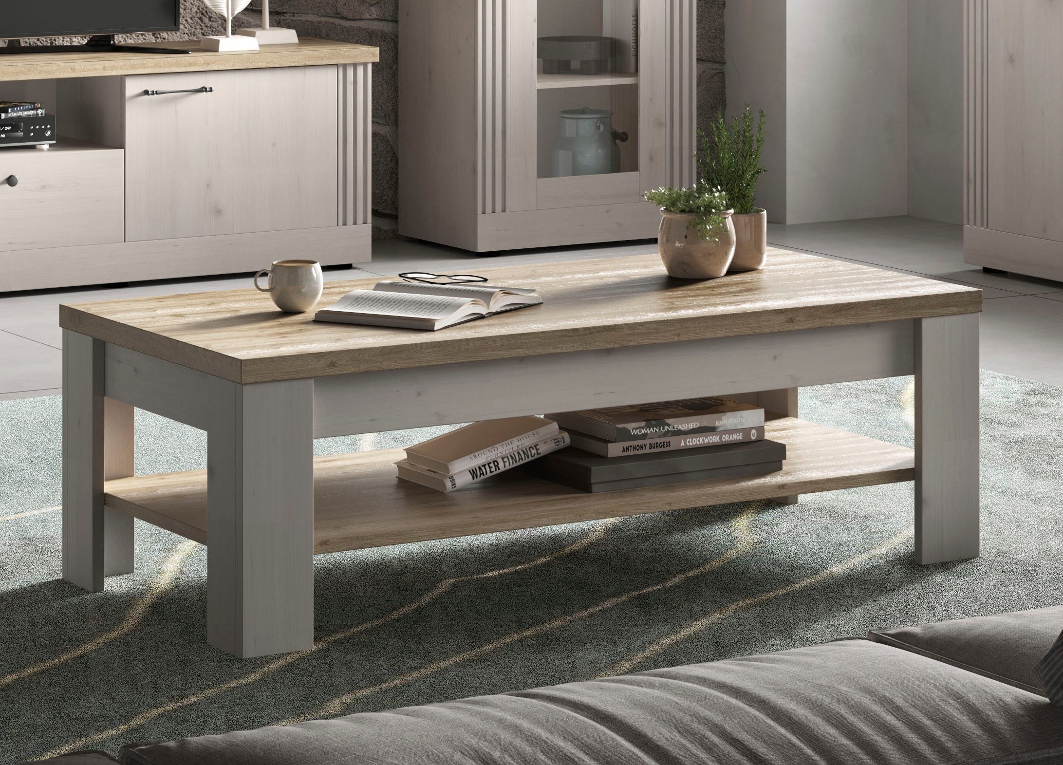 Home affaire Couchtisch Country 110 x 68 cm, Wohnzimmertisch mit Ablagebode günstig online kaufen