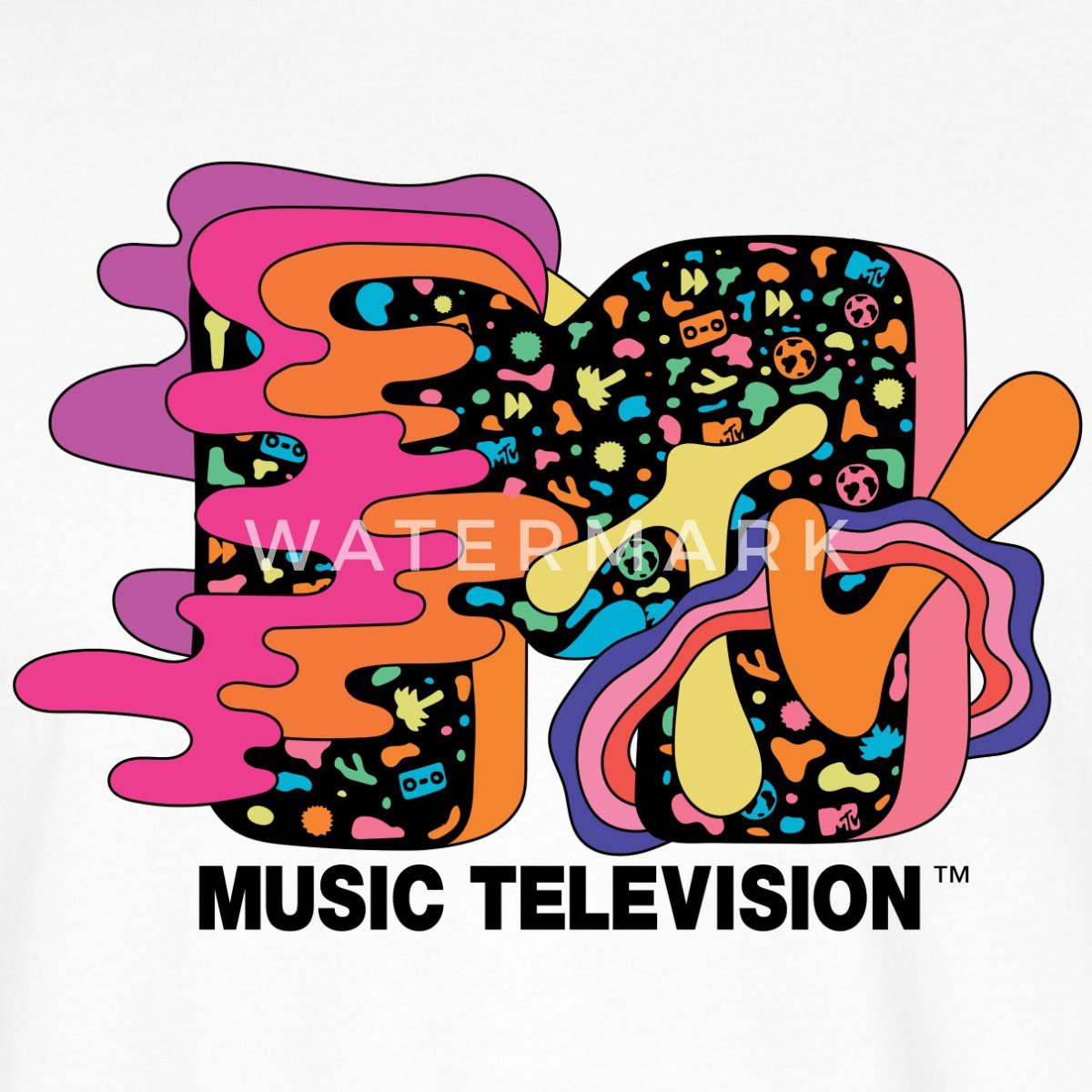 Spreadshirt T-Shirt MTV Music Television Buntes Trippy Logo Oversize Unisex T-Shirt (1-tlg)