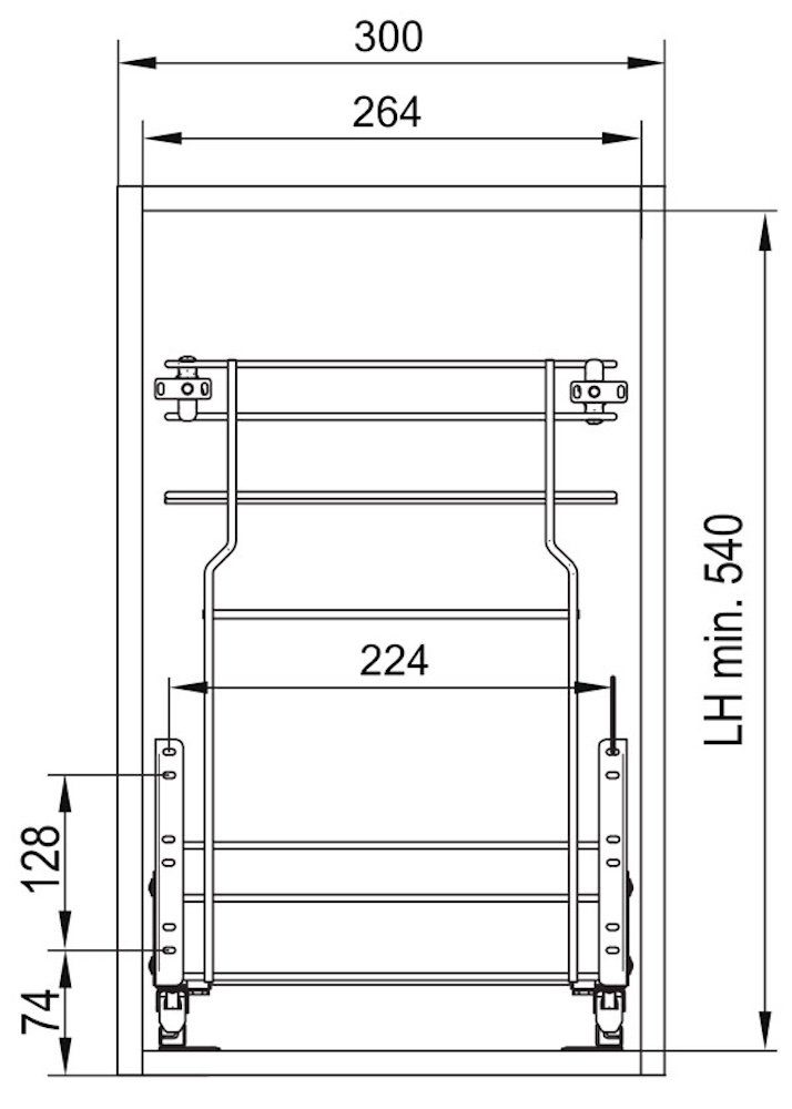 wählbar Spanplatte Front- RAL 7039 Kunststoffoberfläche, mit qurazgrau mit Hochglanz (Hochglanz Feldmann-Wohnen Korpusfarbe Schrankauszug mit & grifflos Napoli Auszugsunterschrank Metallkorbauszug pflegeleichter Ablagen, lackiert, MDF) 30cm 2