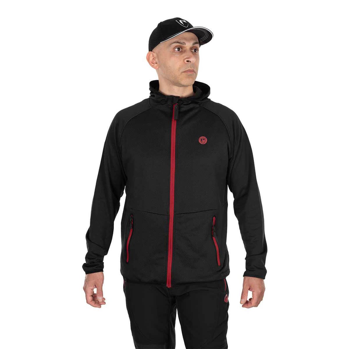 Fox Rage Kapuzenpullover Fox Rage Pro Series Technical Zip Hoodie mit Kapuze Herren Schwarz