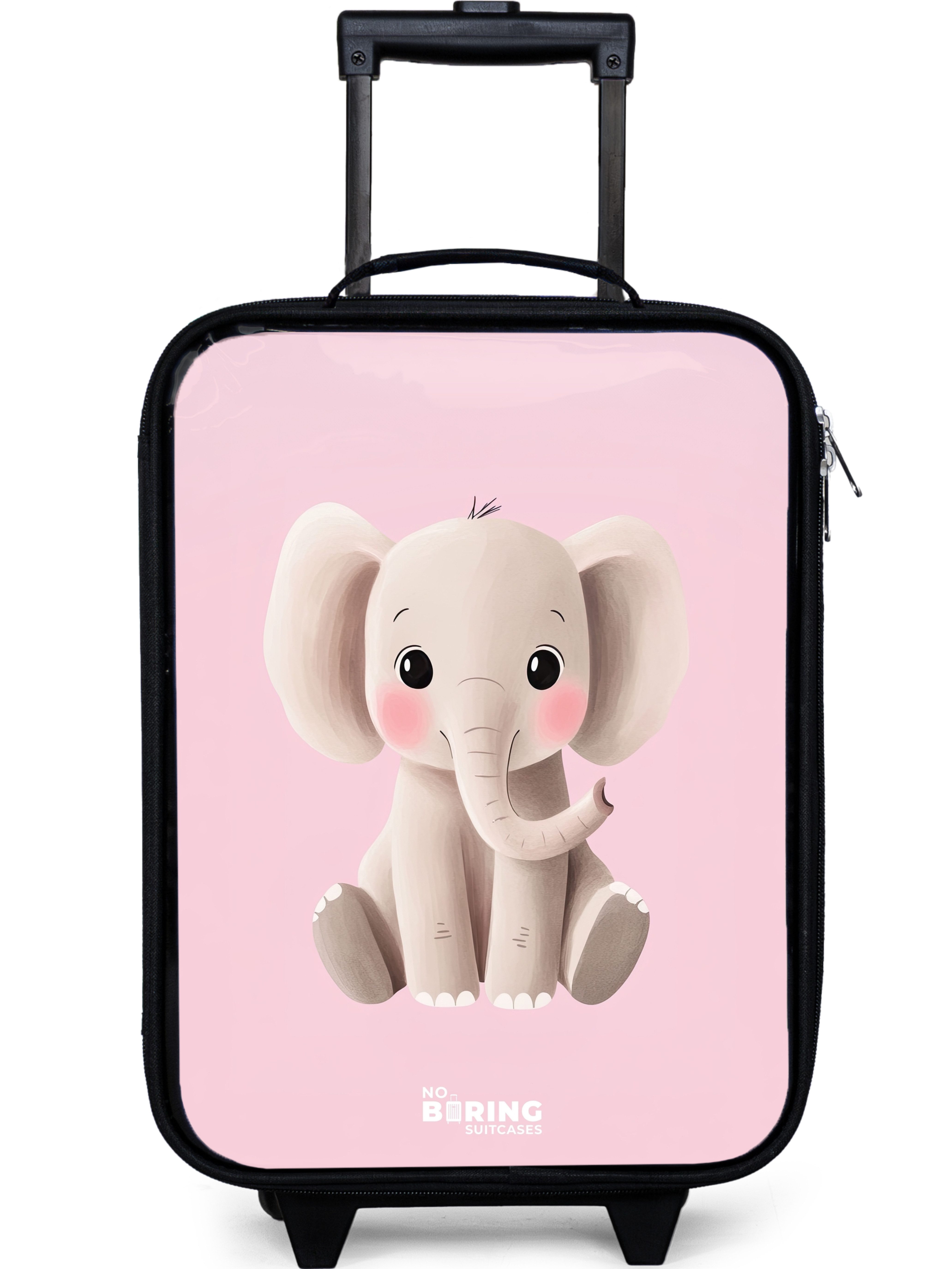 NoBoringSuitcases.com© Kinderkoffer mit leuchtende Räder - Elefant - Baby - Erröten - Illustration, 2 Rollen, Kinder Koffer Klein, Trolley Handgepäck, Reisekoffer