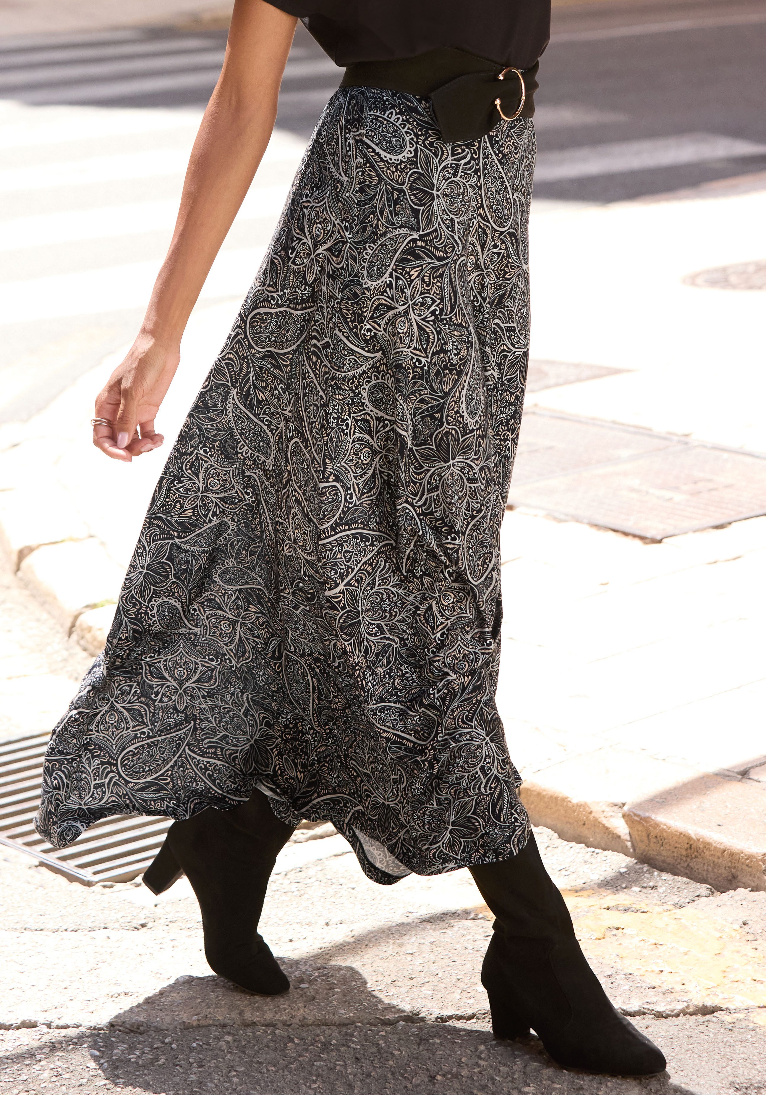 LASCANA Maxirock mit Allover-Print günstig online kaufen