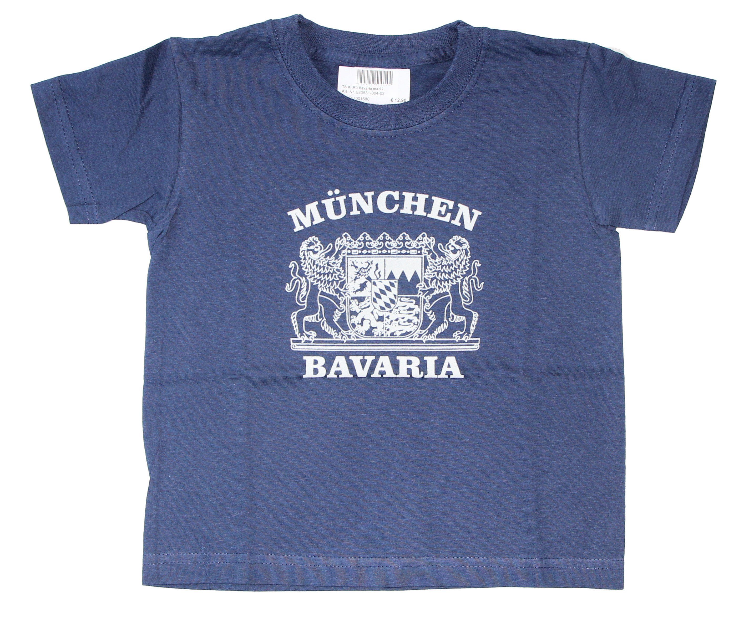 Benetton Print-Shirt United Print, Colors München München Logo Bavaria Blau Bavaria of Wappen Bayern