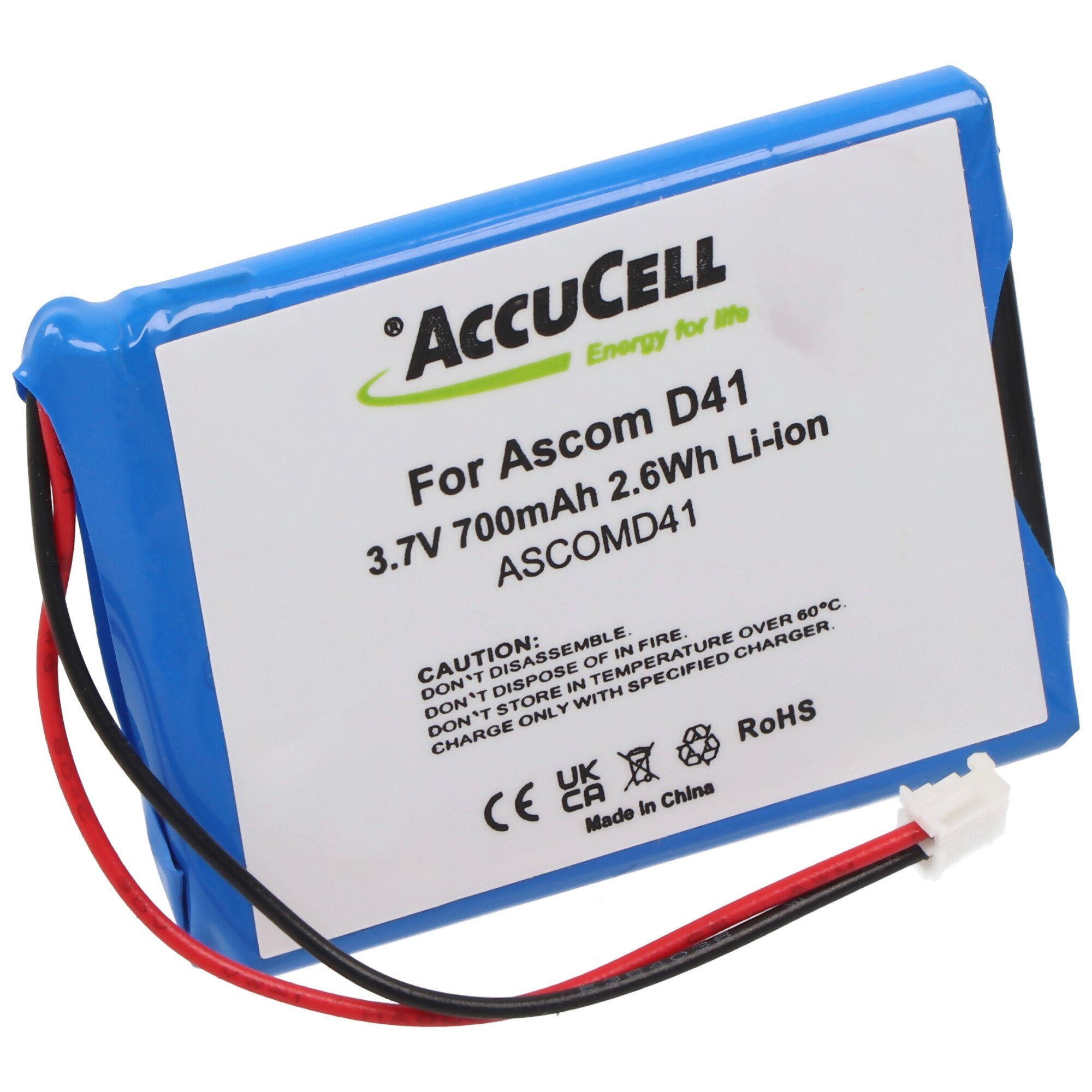 AccuCell Akku passend für Ascom D41 Akku FA01302005, FA83601195 Akku
