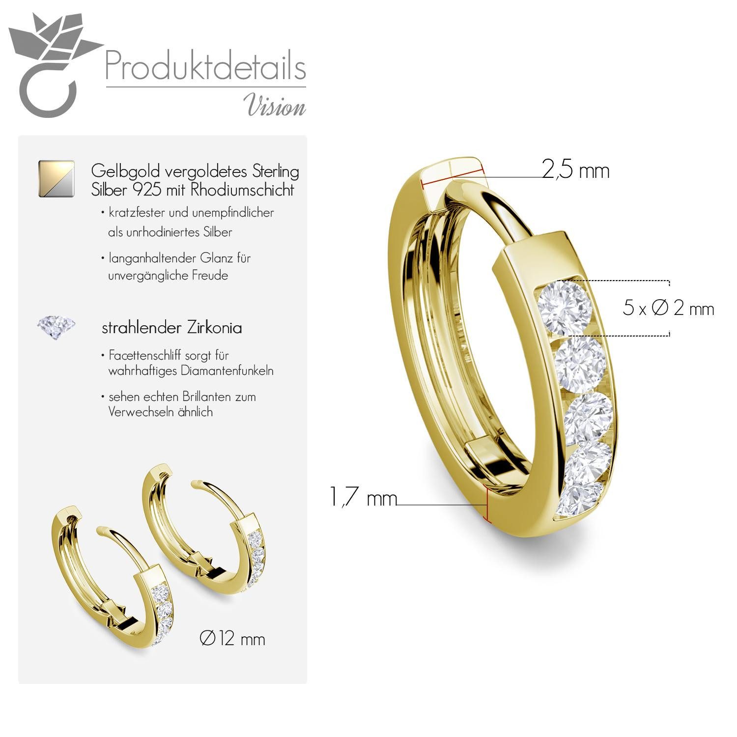 Amoonic Klappcreolen Creolen echt Silber Damen 925 klein Ohrringe nickelfrei Geschenk Frau (inkl. Schmucketui), Creolen in Silber, Gold oder Rosegold vergoldet Geschenk Freundin