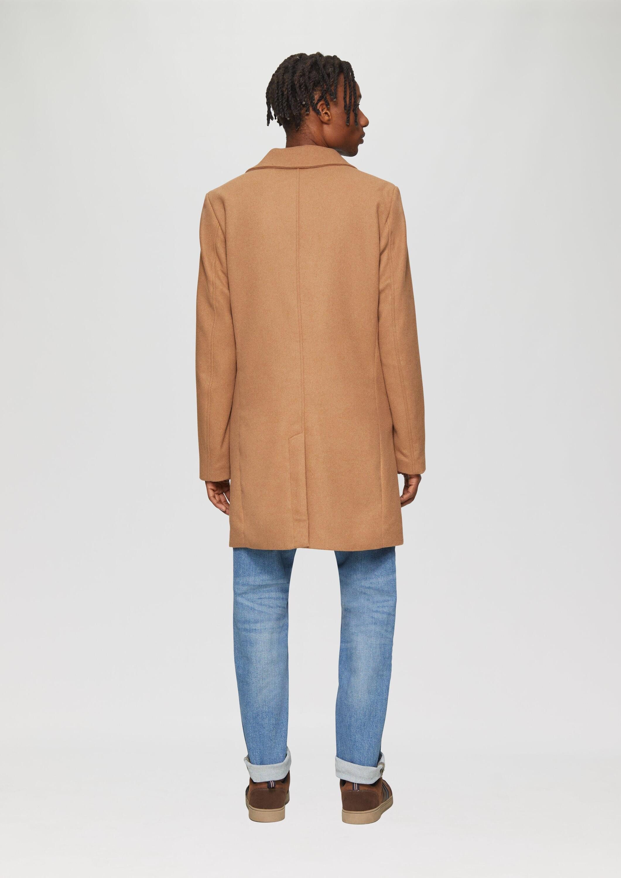 QS Funktionsmantel Outdoor-Mantel Mantel mit Reverskragen aus Wollmix