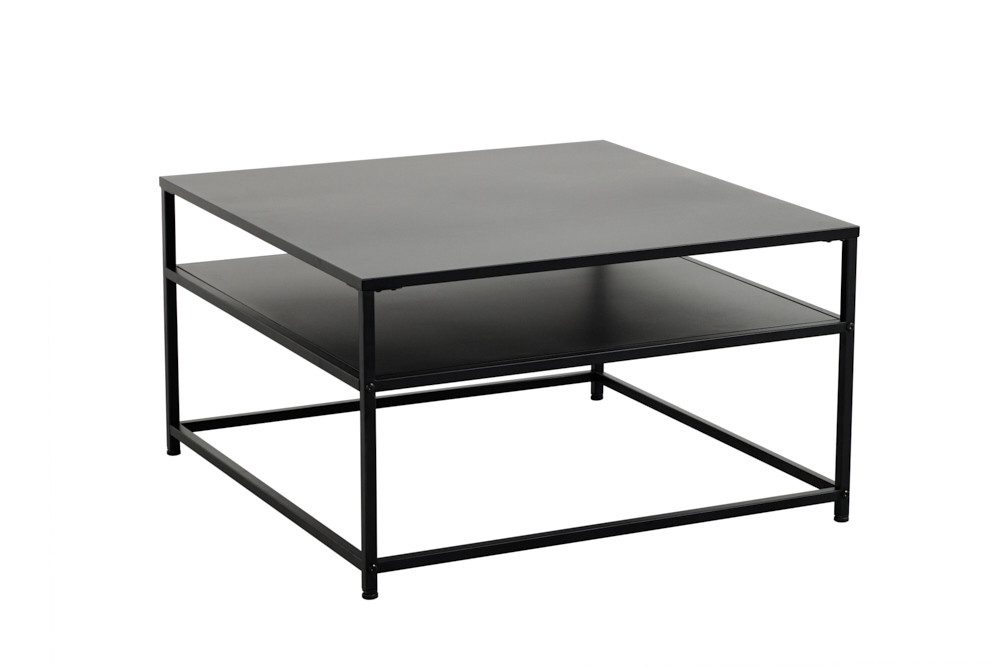 riess-ambiente Couchtisch DURA STEEL 70cm schwarz - Metall, 2 Ablagen, pulverbeschichtet (Einzelartikel, 1-St), Industrial Design mit viel Stauraum – ideal für Sofa & Loungebereich