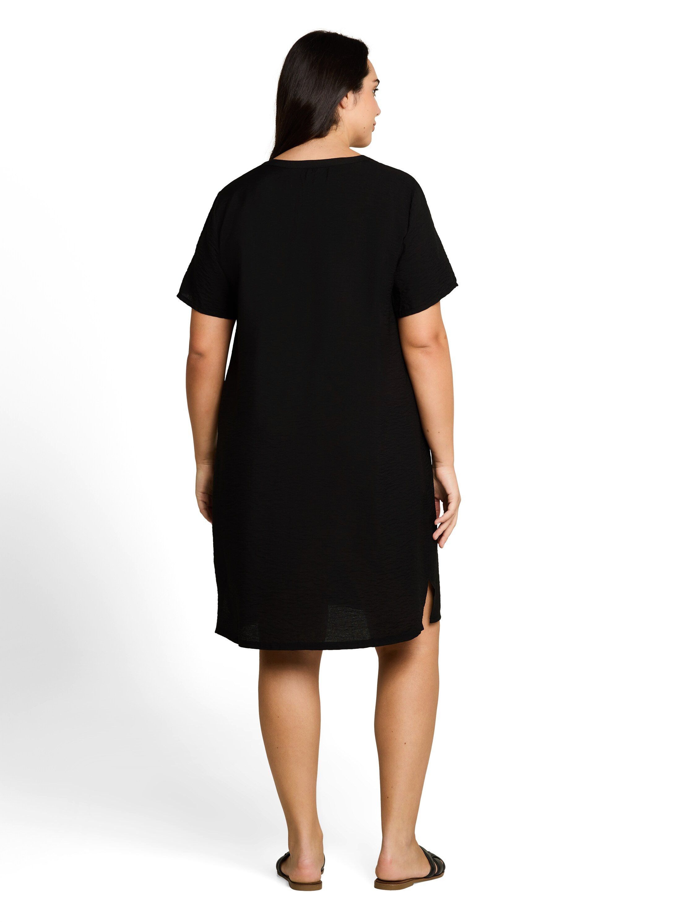 TOM TAILOR PLUS Blusenkleid Sommerkleid mit Split Neck