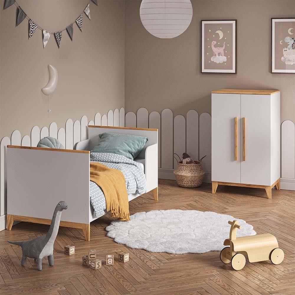 VitaliSpa® Kleiderschrank Malia, Weiß/Eiche, 70 x 120 cm günstig online kaufen