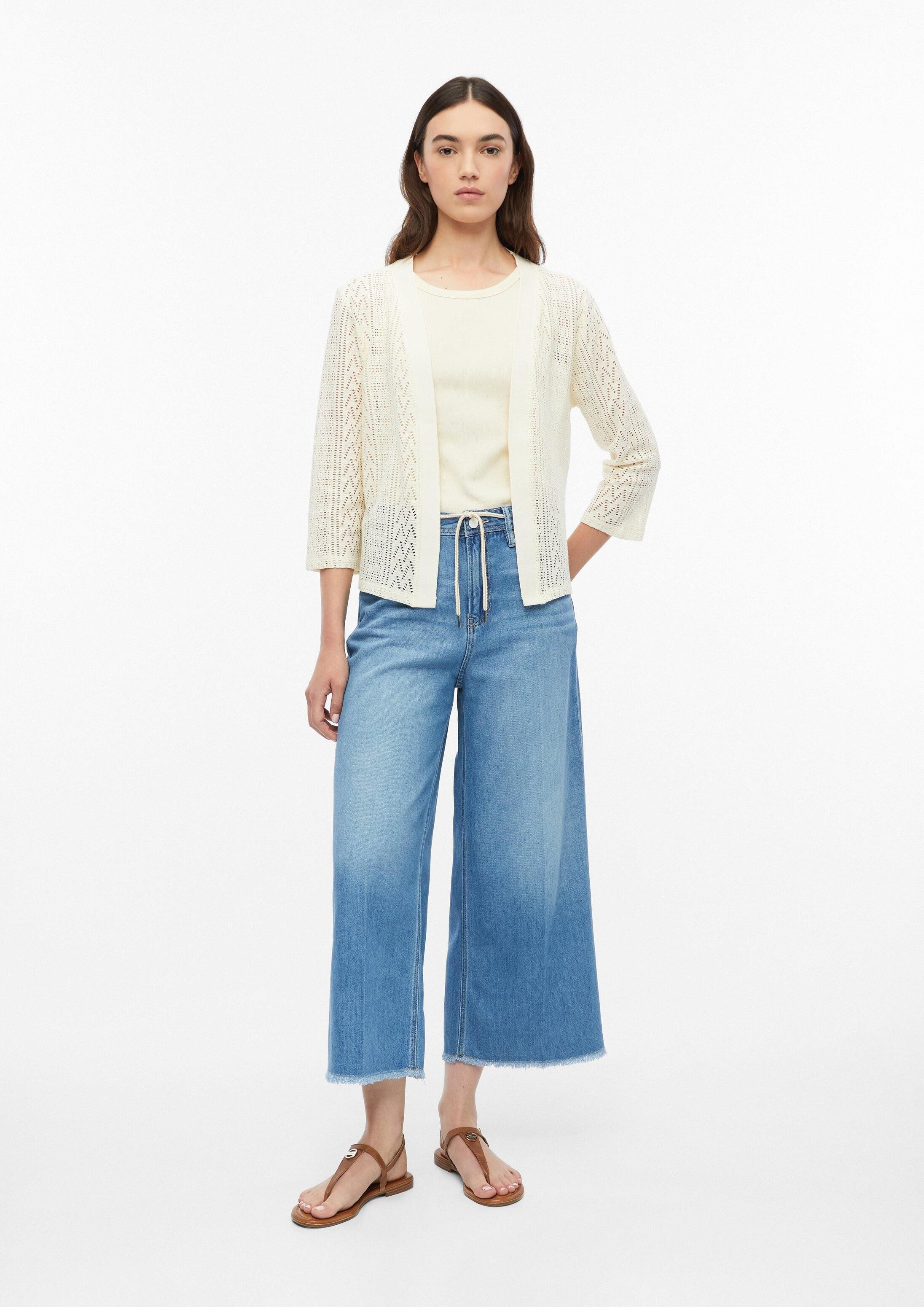 s.Oliver Cardigan Indoor-Jacke Offene Strickjacke aus Ajourjersey – Bild 5 von 5