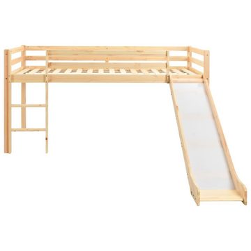vidaXL Kinderbett Kinderhochbett Rahmen mit Rutsche Leiter Kiefernholz 97x208cm