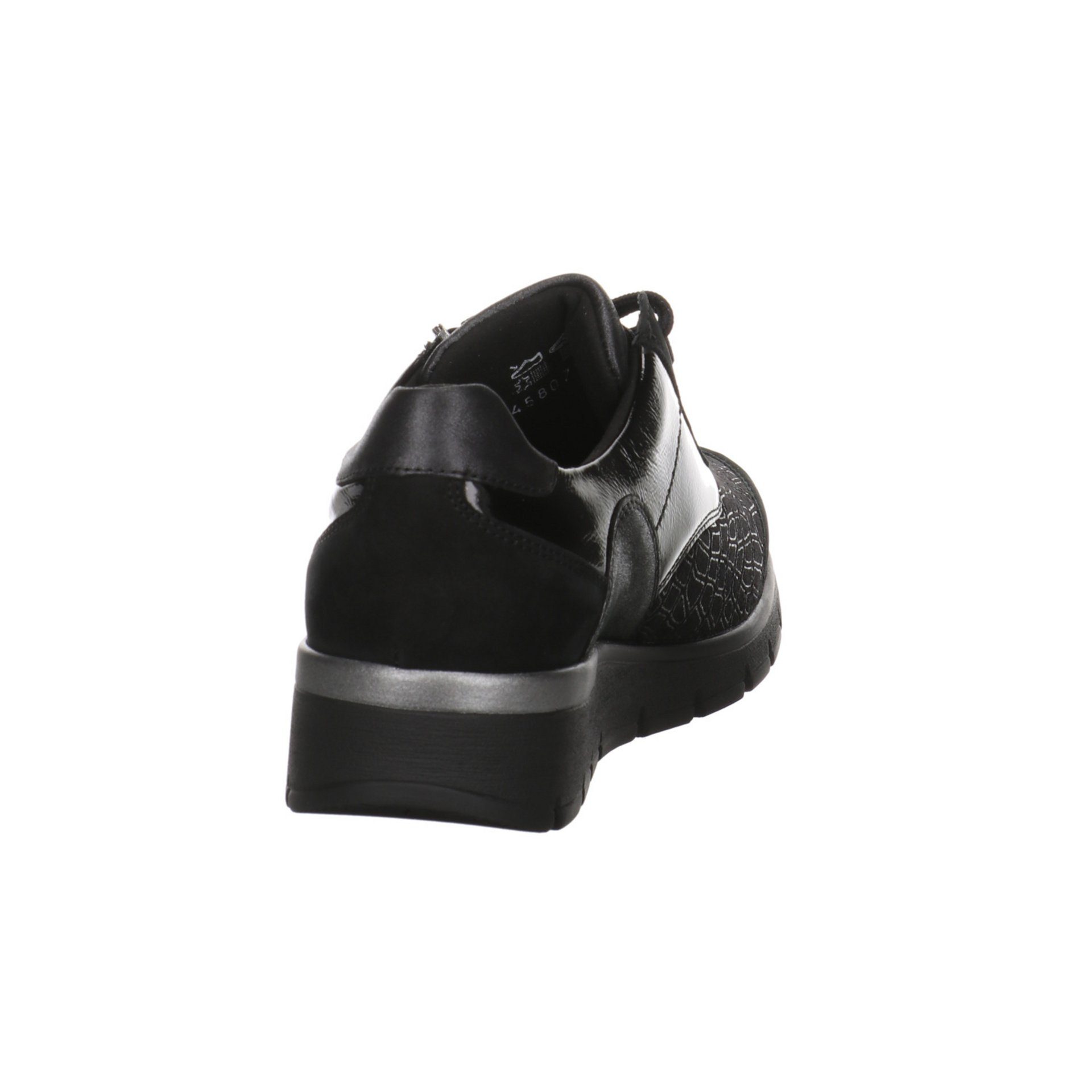Waldläufer Damen Schnürschuh K-Ramona schwarz Leder-/Textilkombination Schnürhalbschuhe Schnürschuh