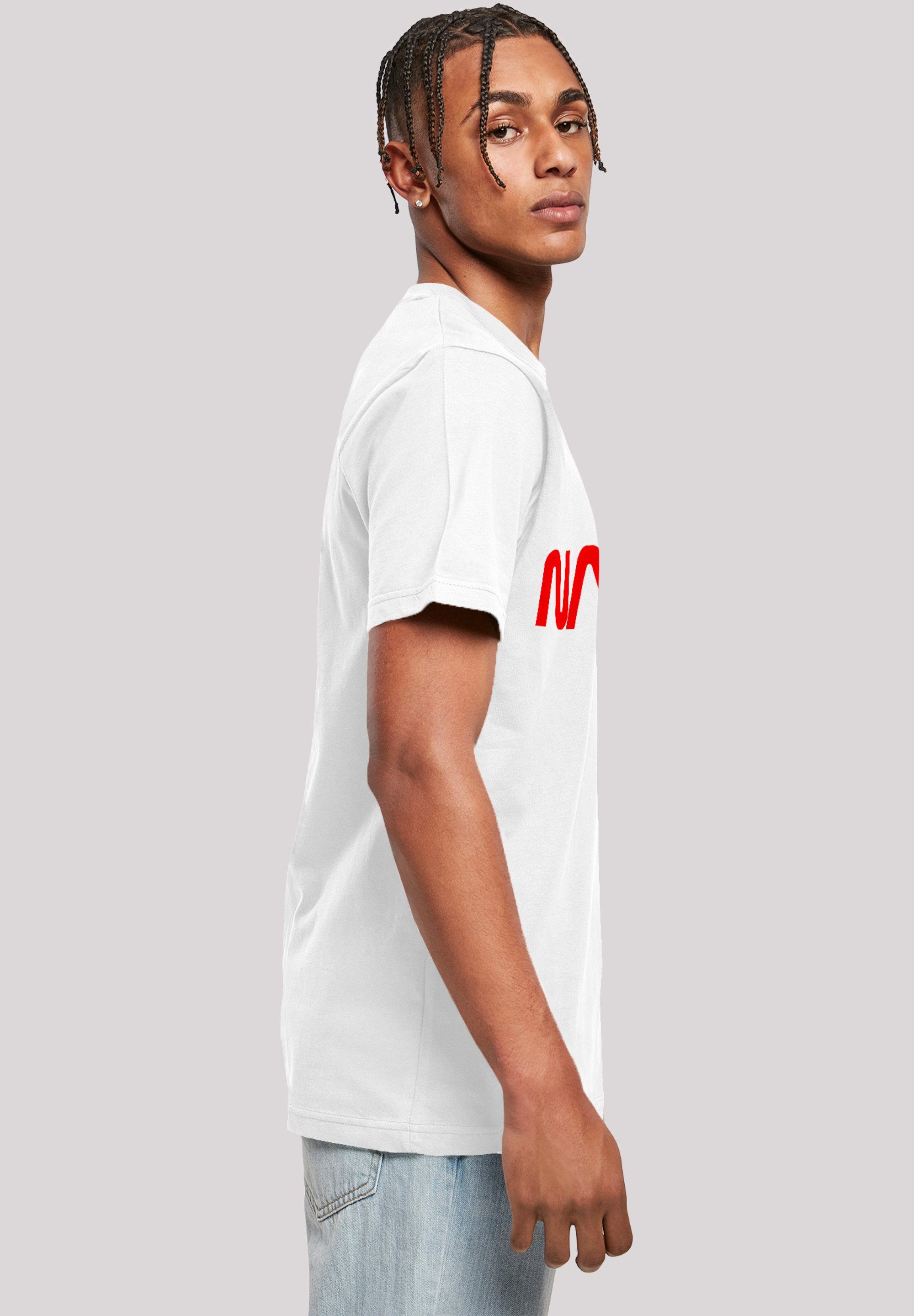 Herren,Premium F4NT4STIC Logo NASA Merch,Regular-Fit,Basic,Bedruckt Modern T-Shirt White