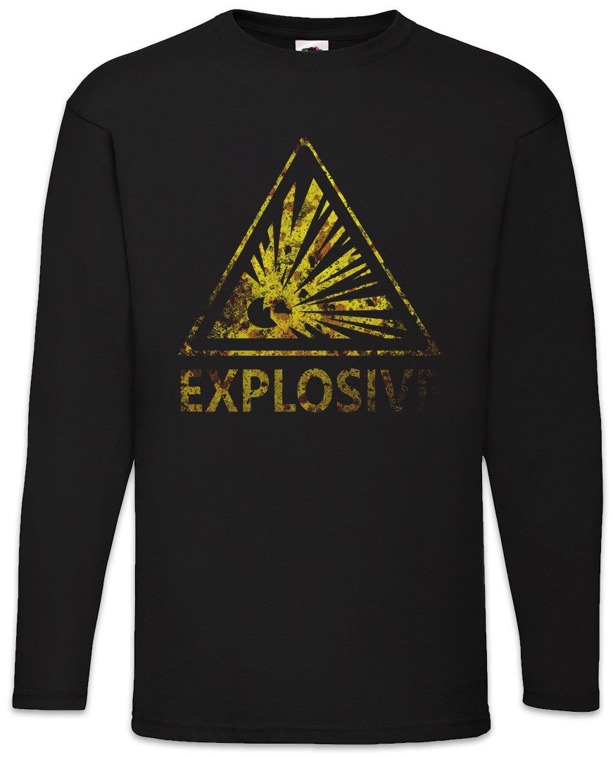 Langarmshirt Caution Explosive Vintage Logo Sign Langarm T-Shirt Warning Danger