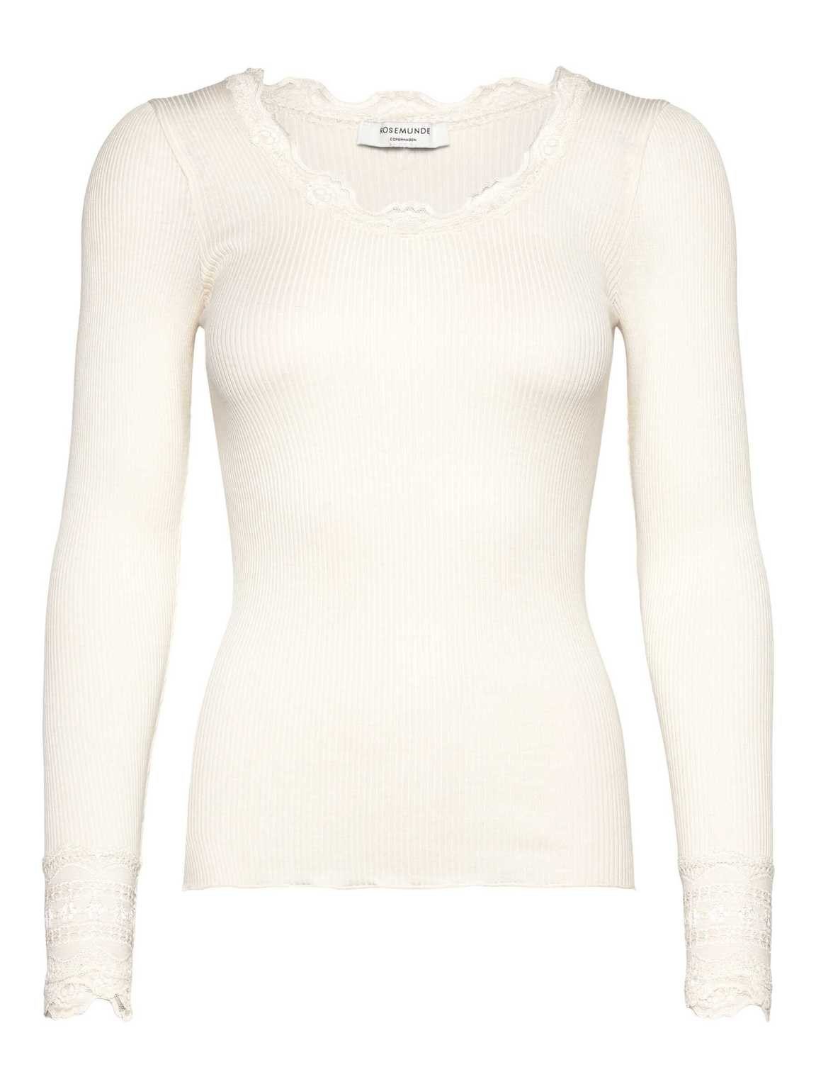 rosemunde Langarmshirt RWBenita Seiden-Shirt mit Spitze