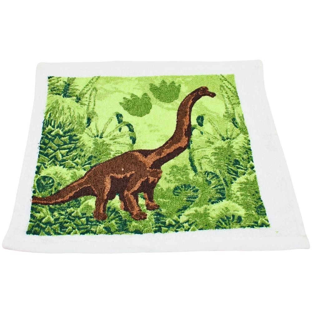 Dekohelden24 Tragetasche Magisches Baumwoll - Handtuch im 4er Set als Dinosaurier, Größe H/B ca. 30 x 30 cm