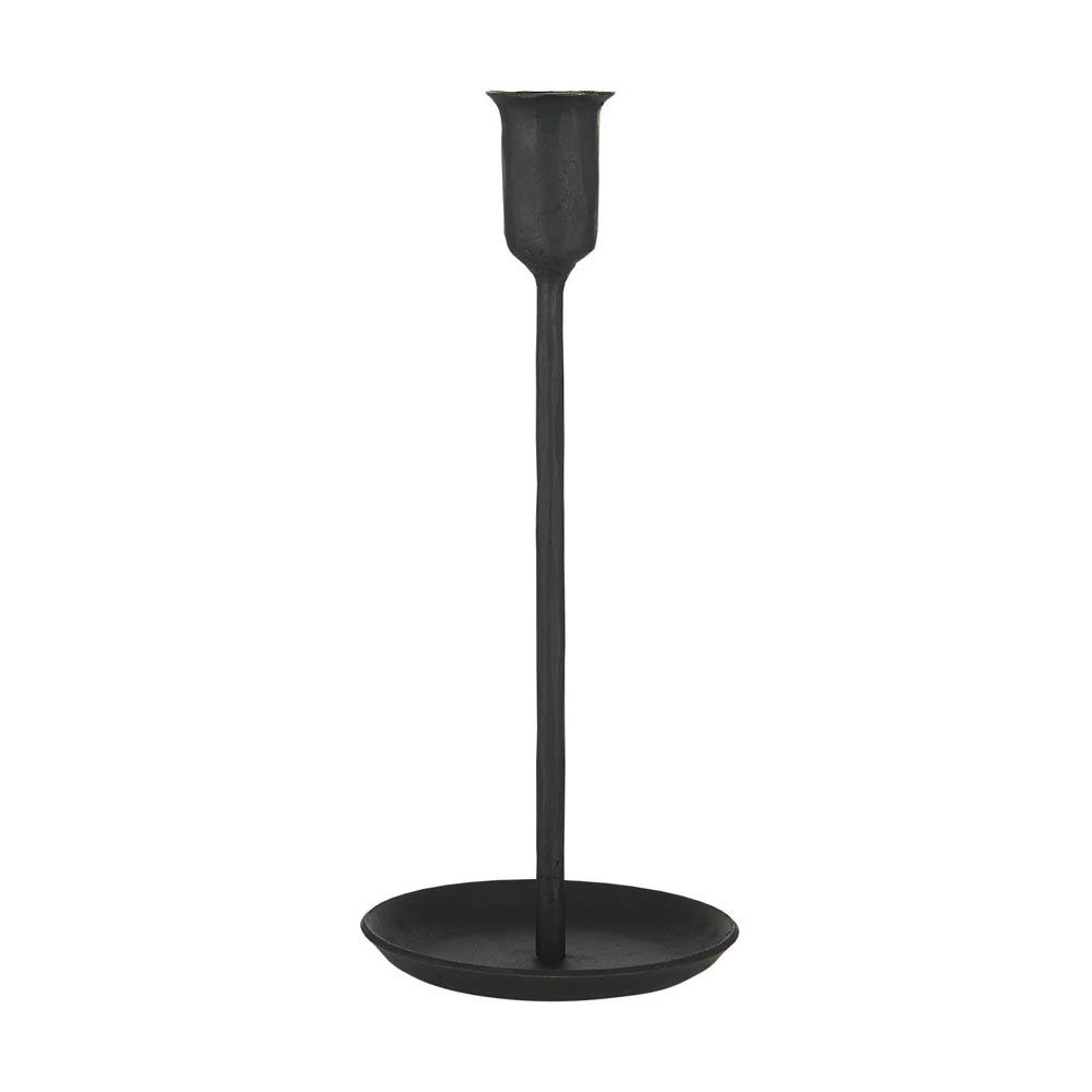 Ib Laursen Teelichthalter Kerzenhalter SHELTON schwarz aus Metall H24,5cm schlichter Kerzenleuchter Landhaus