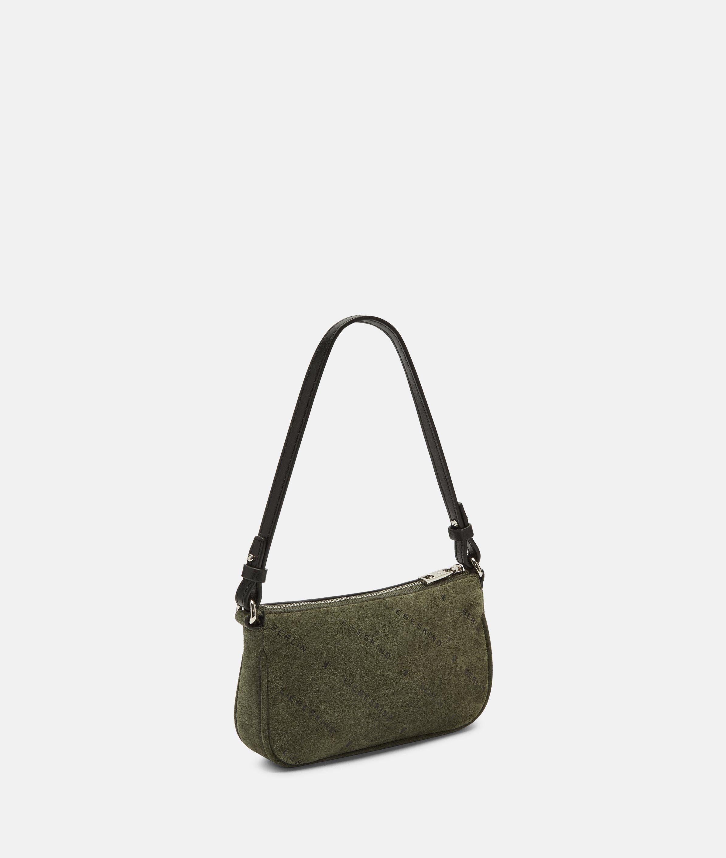 Liebeskind Berlin Umhängetasche Monogram Crossbody XS, Umhängetasche aus Veloursleder mit Liebeskind Berlin Schriftzug