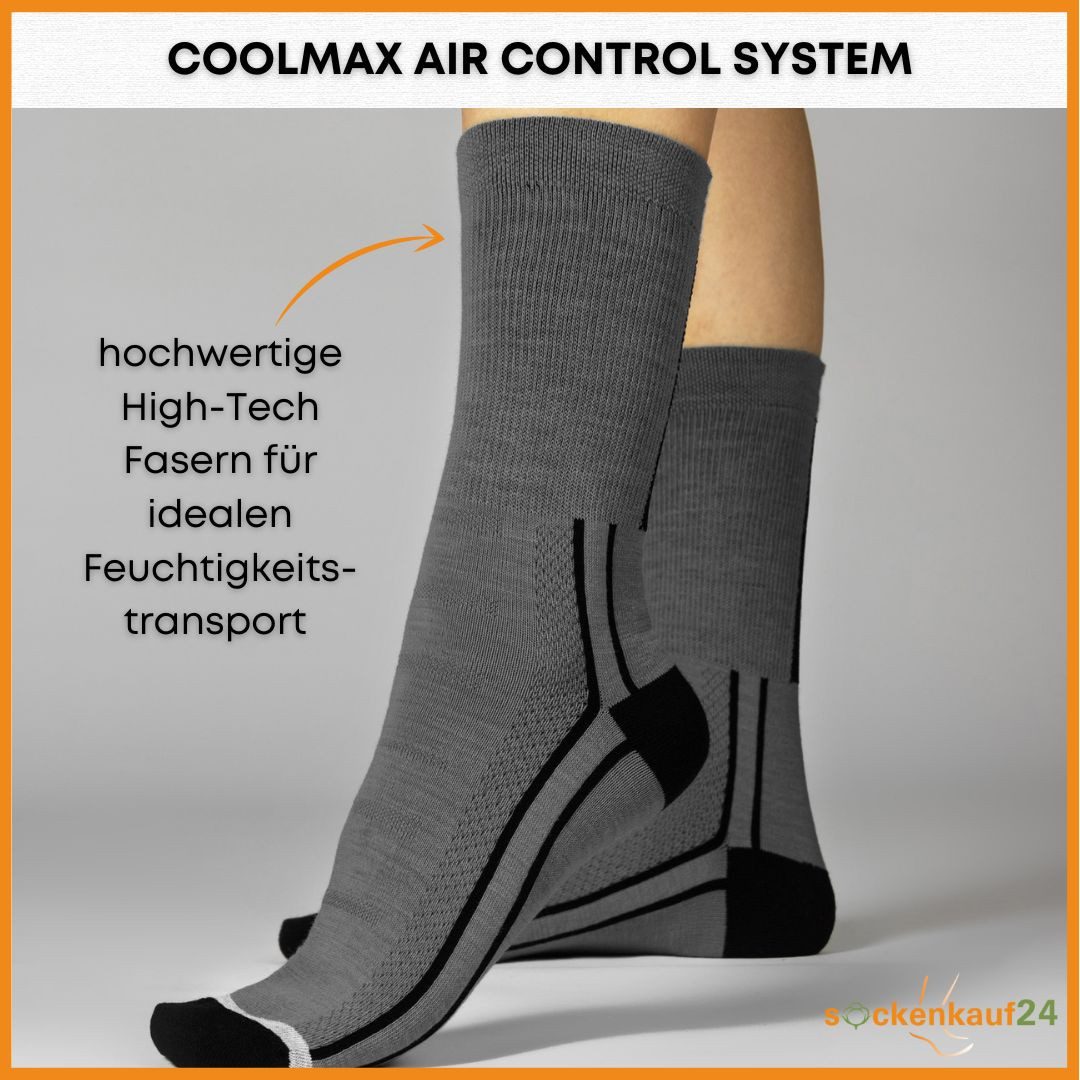 sockenkauf24 Funktionssocken Coolmax Fahrrad-Socken für Herren & Damen (3-Paar) Atmungsaktive Radsport Socken 50301P WP