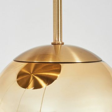 hofstein Hängeleuchte »Arola« 5-flammige Deckenlampe aus Metall/Glas in Goldfarben/Klar, ohne Leuchtmittel, Pendellampe mit Kugeln Echtglas, Höhe max. 142cm, E27 / E27