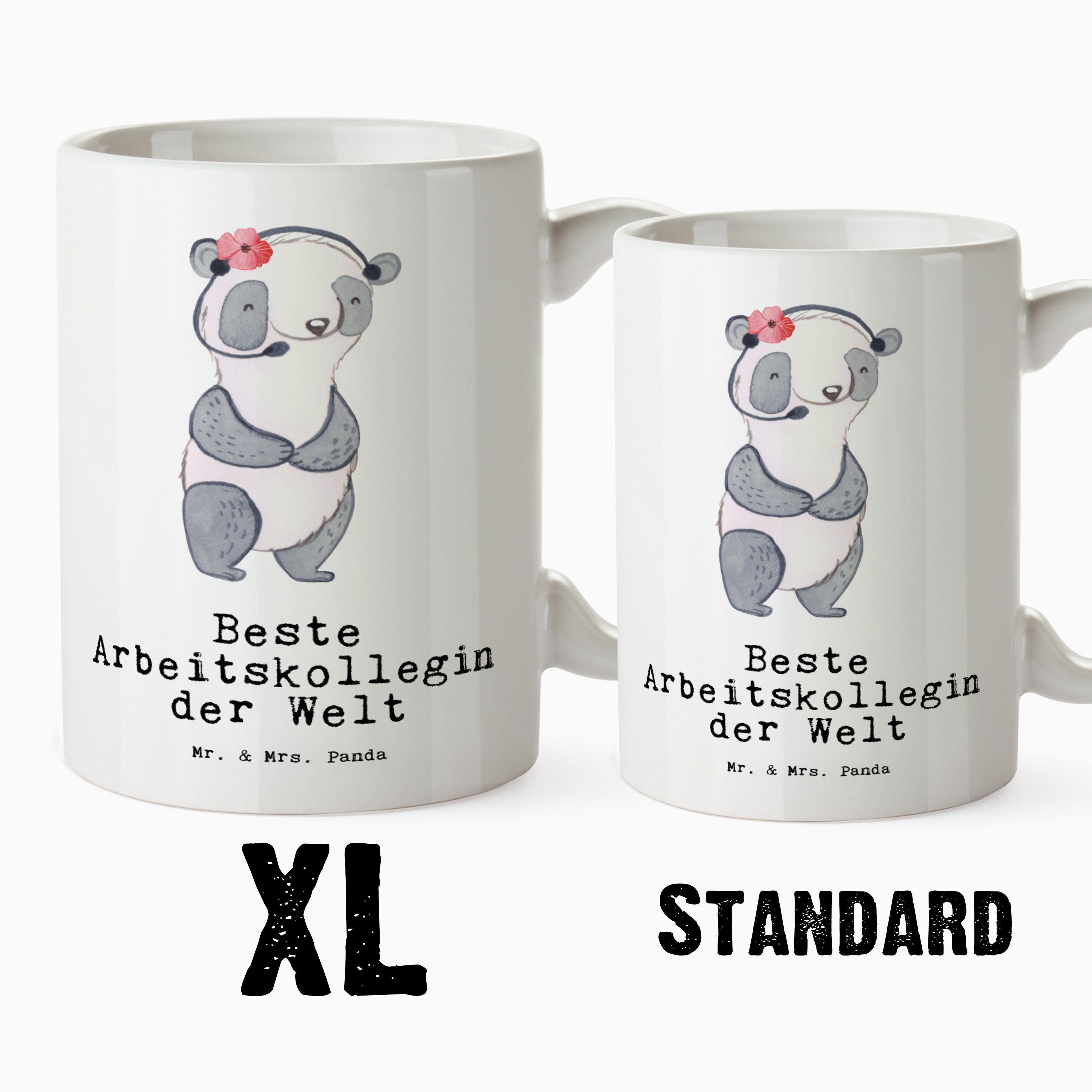 Arbeitskollegin - Keramik Weiß der XL Tasse Panda Beste Panda Geschenk, Mrs. & Mr. - Berufsgenossi, Tasse Welt