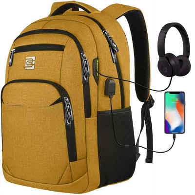 WISHDOR Laptoprucksack Laptop Rucksack Rucksäcke Schulrucksack Wasserbeständig Laptoptasche (Notebook Laptop Tasche Schule Uni Rucksack, Sportrucksack, mit USB-Anschluss, Anti-Diebstahl, Backpack mit Laptopfach), für Herren Damen Jungen Teenager Freizeit Arbeit Business Reisen