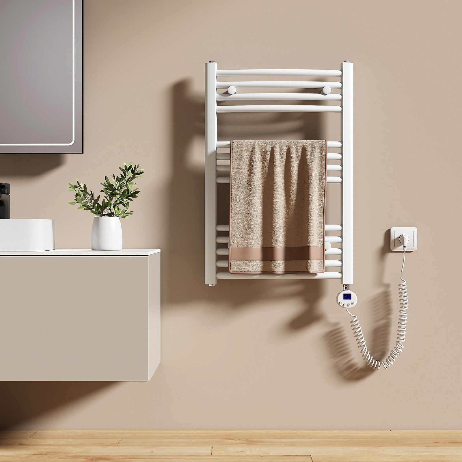 EMKE Elektrischer Badheizkörper Gebogen mit WiFi APP Steuerung Thermostat H günstig online kaufen