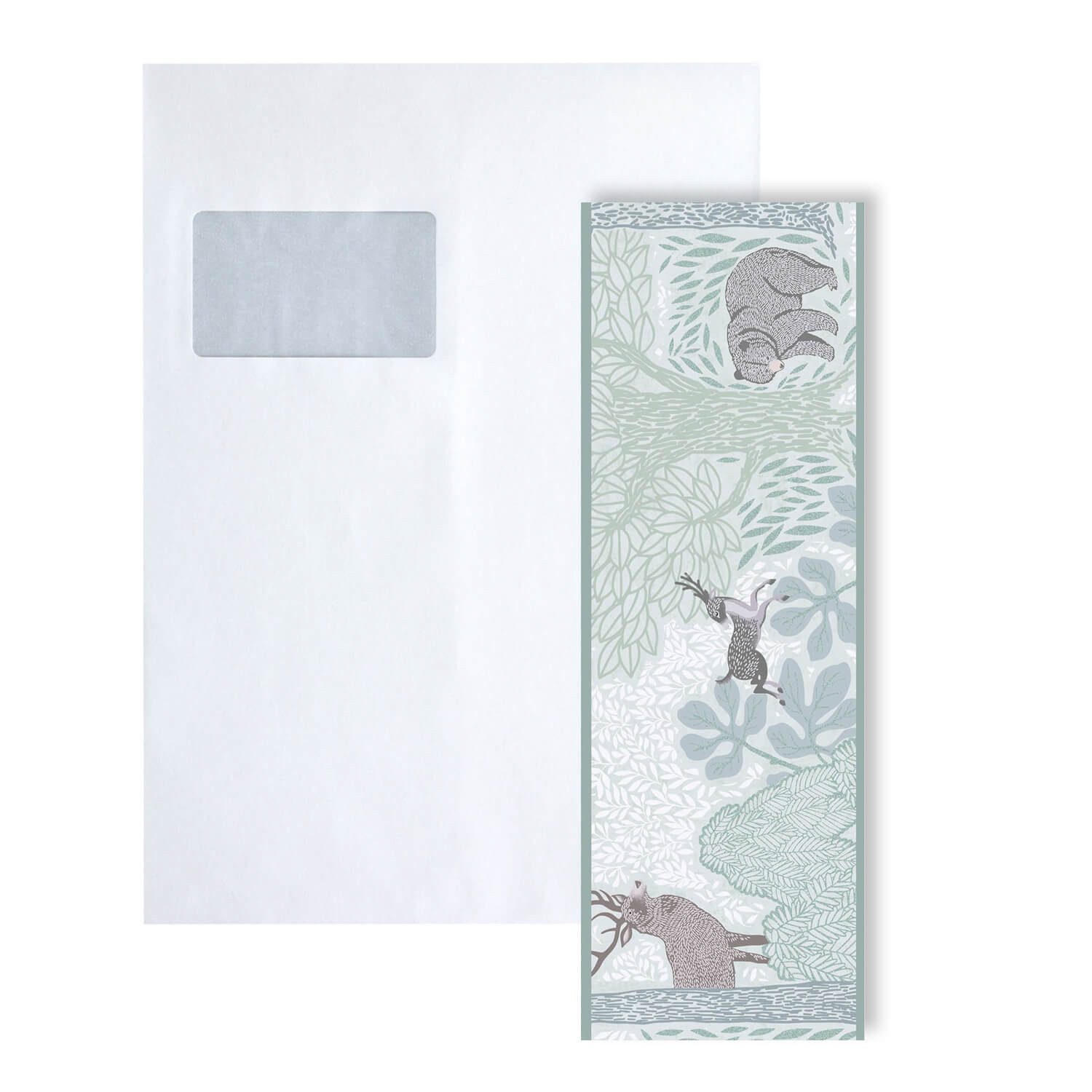 Profhome Bordüre 1 MUSTERSTÜCK S-771751-GU MUSTER der Kinder Tapete Länge ca. 29 cm, (1 Musterblatt, Länge ca. 29 cm), hellgrün