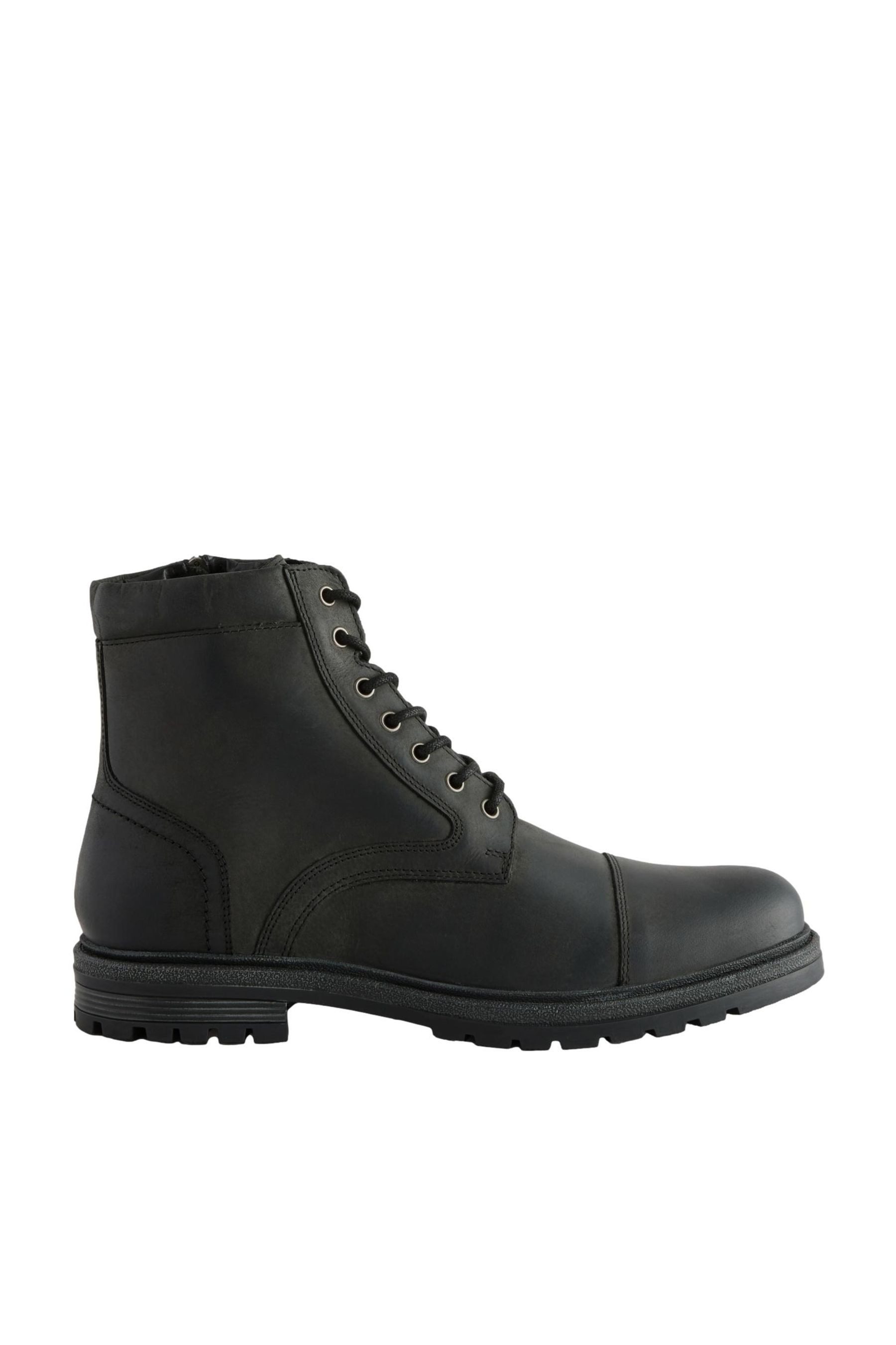 Lederstiefel mit Zehenkappe Schnürstiefelette