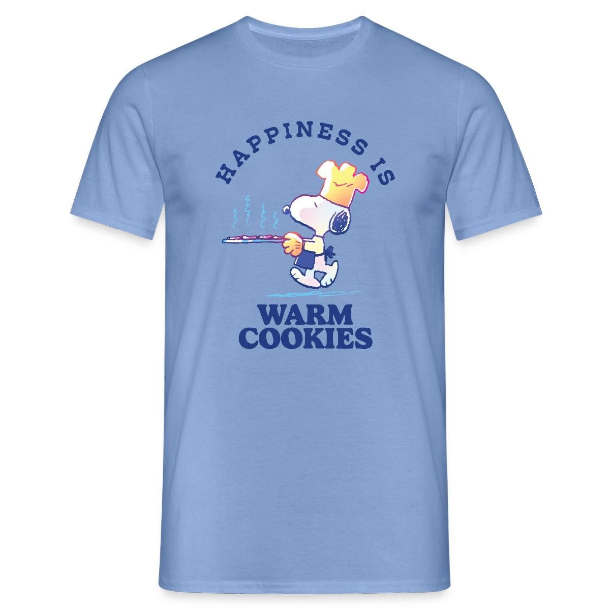 Spreadshirt T-Shirt Peanuts Snoopy Happiness Is Warm Cookies Männer T-Shirt (1-tlg)