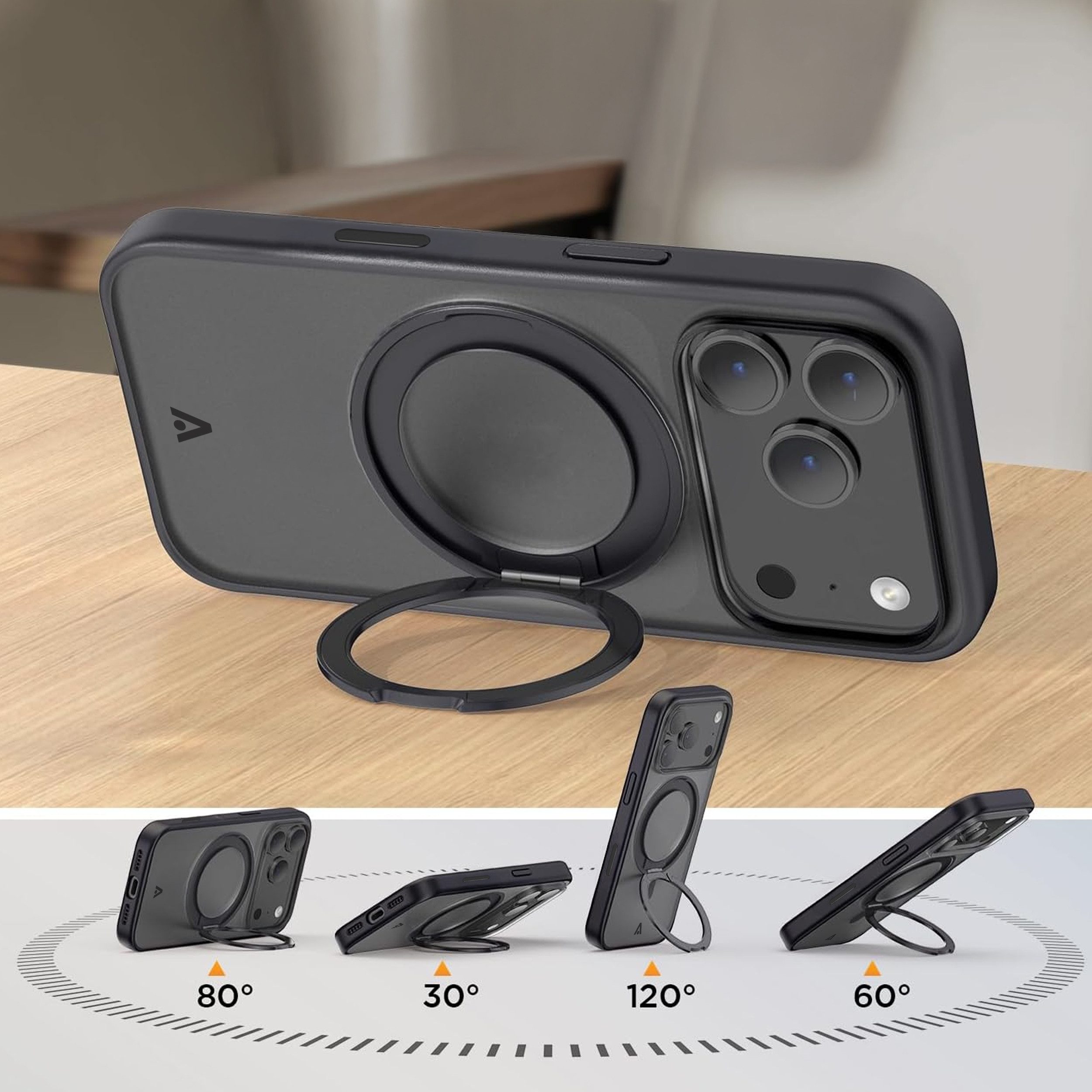 alkaya. Handyhülle LUCID 360 FlexStand Case – MagSafe kompatible Hülle mit Ring-Stand – Bild 4 von 5