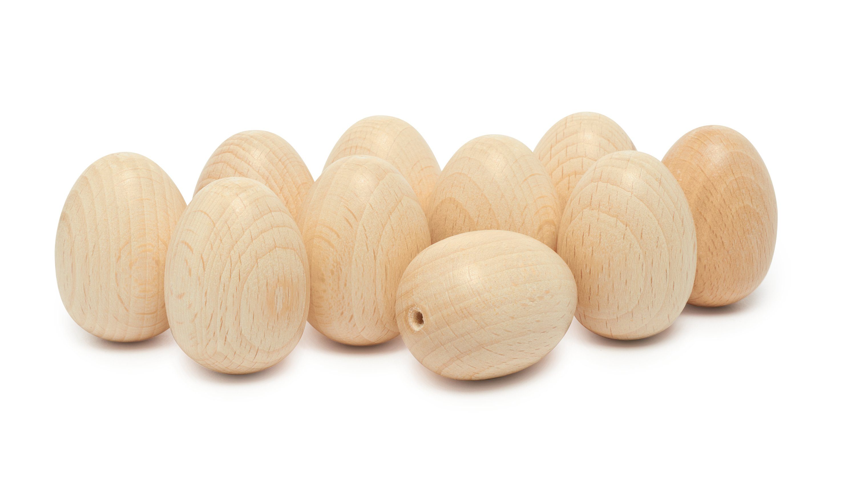 VBS Osterei Holz-Eier (10 St), oben gebohrt, 30 x 40 mm