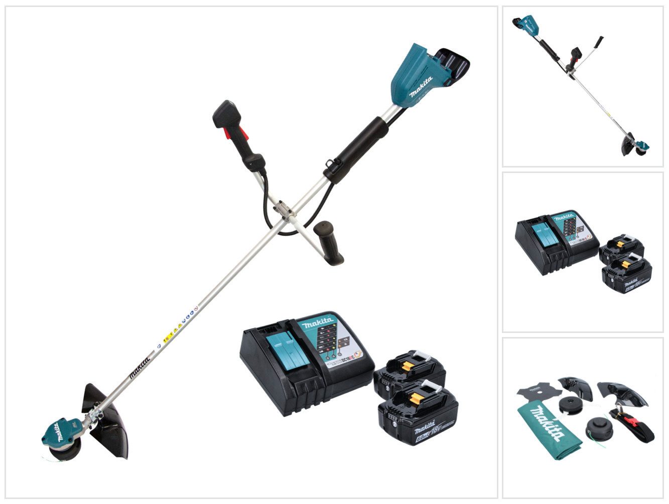 Makita Akku-Rasentrimmer DUR 368 ARG Akku Freischneider 36 V (2 x 18 V) Zweihandgriff