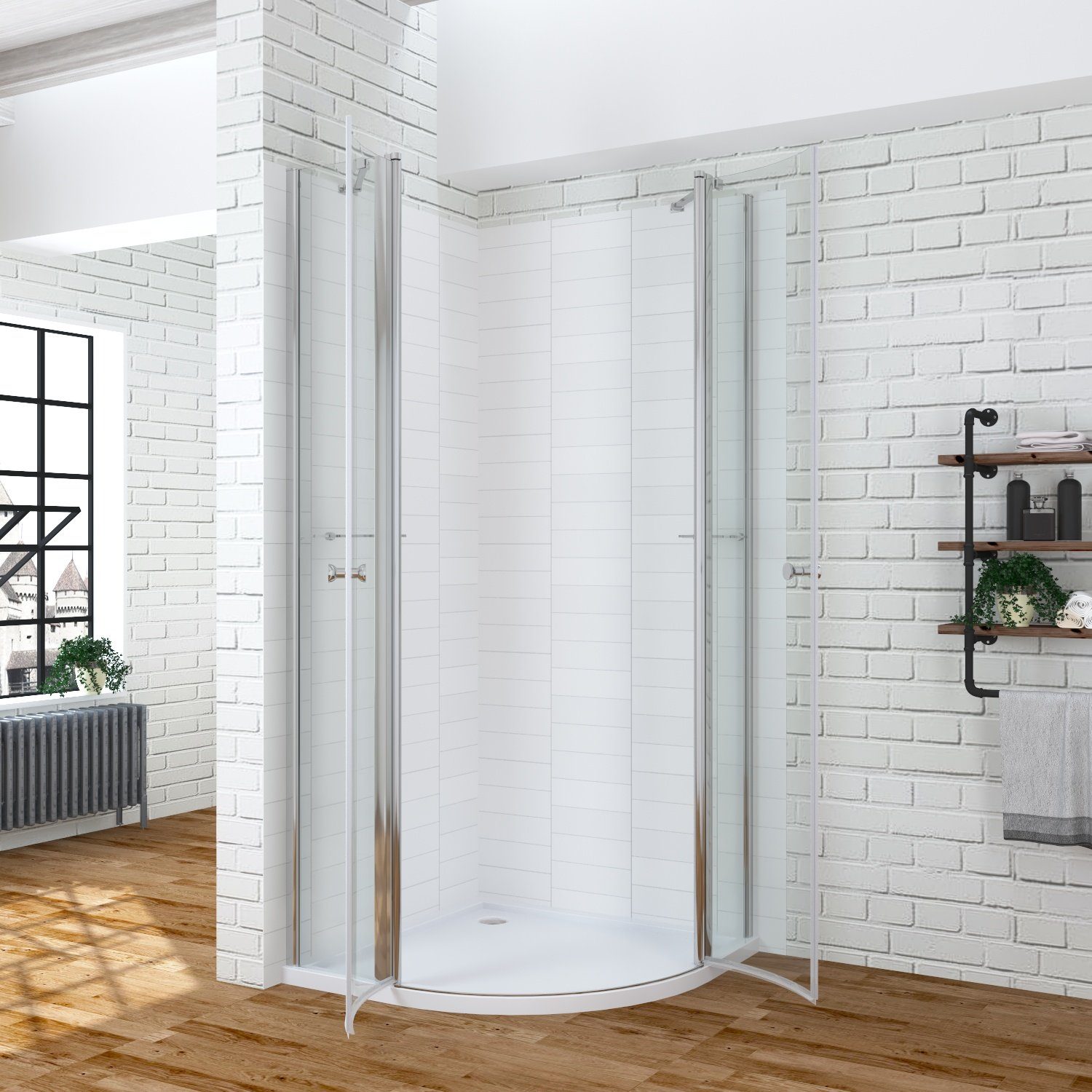 AQUABATOS Runddusche Duschkabine 80x80 90x90 Viertelkreis günstig online kaufen