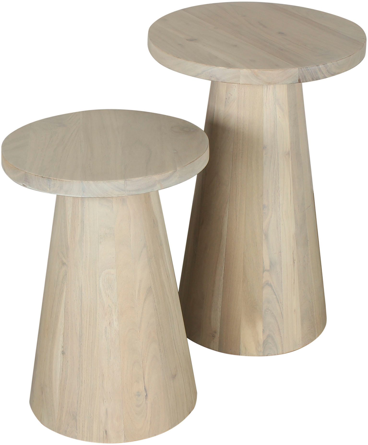 byLIVING Beistelltisch Cone (Set), aus Massivholz in schwarz oder white wash, verschiedenen Größen