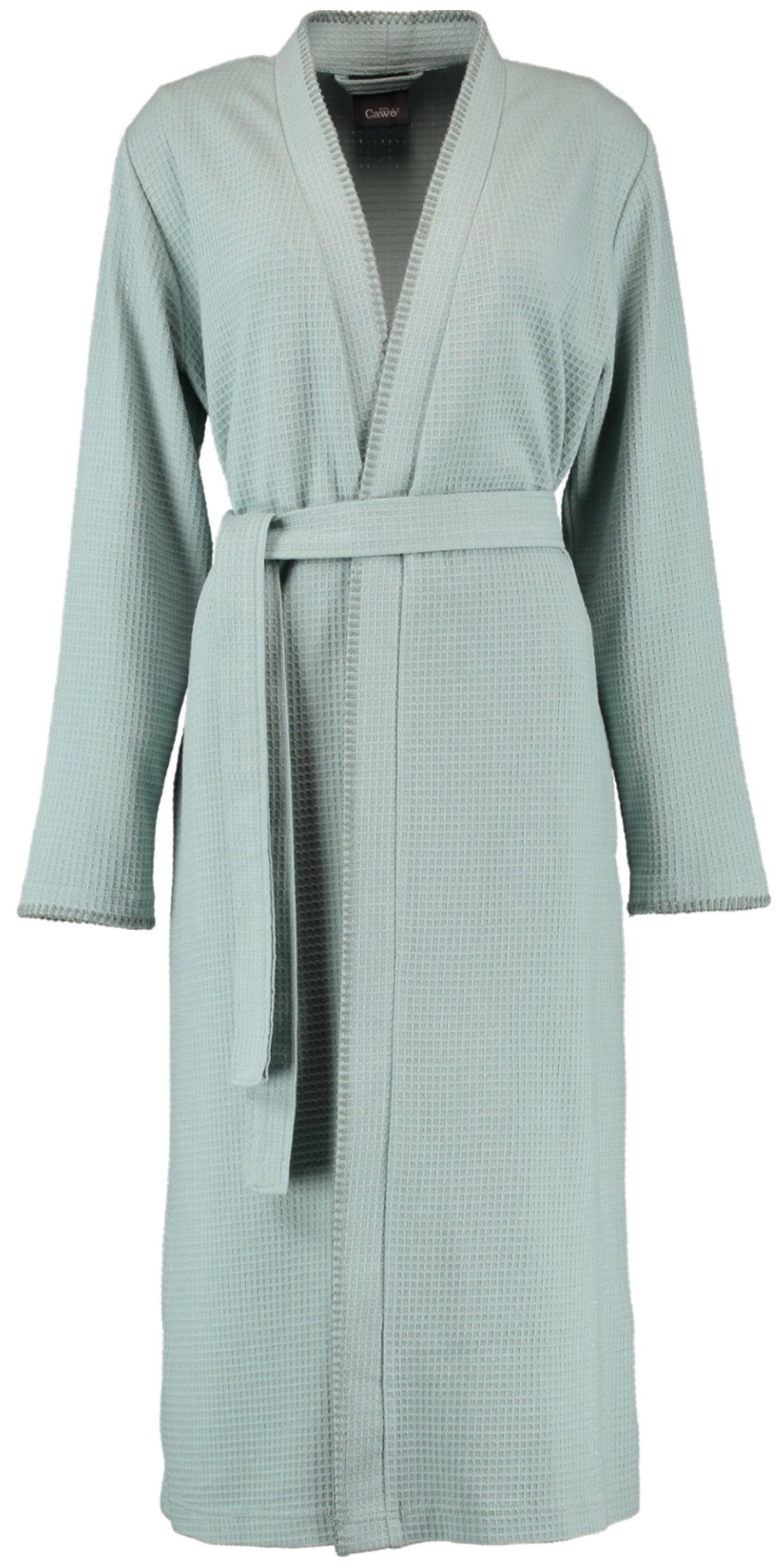 Cawö Damenbademantel Cawö Damen Bademantel Pique, Kimono-Kragen, Gürtel, Baumwolle