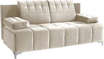 exxpo - sofa fashion 3-Sitzer, Schlafsofa mit Bettfunktion und Bettkasten, komfortabler Federkern