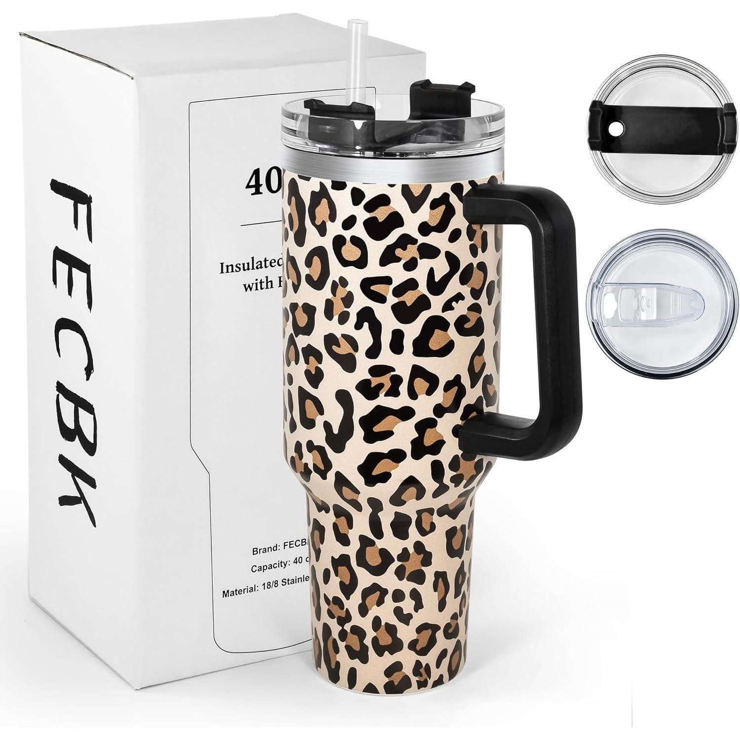 LuxusKollektion Thermobecher Thermobecher Strohhalm Henkel 1,2L Auslaufsicher Edelstahl
