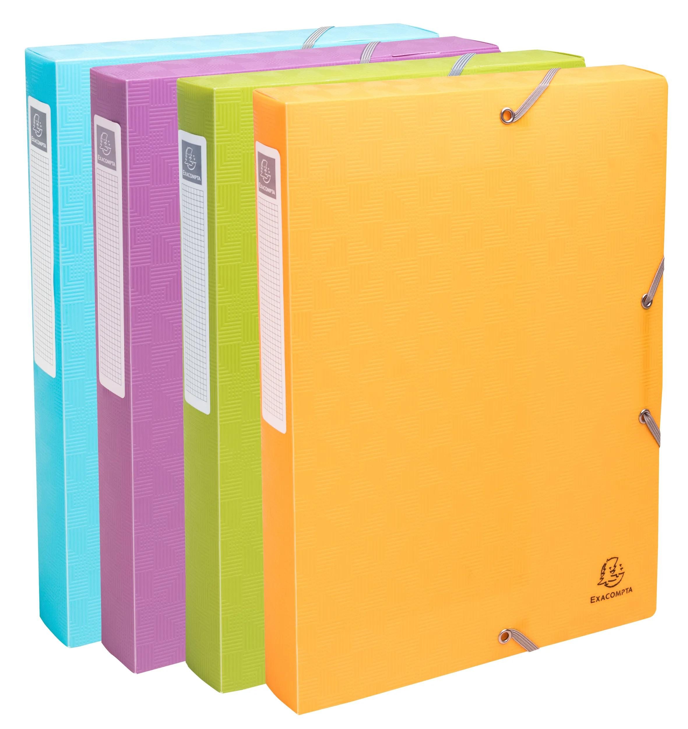 EXACOMPTA Archivcontainer 8x Archivbox A4 Rücken 40mm RC-Kunststoff Pop'N Co sortiert - 59990E, Ablagebox