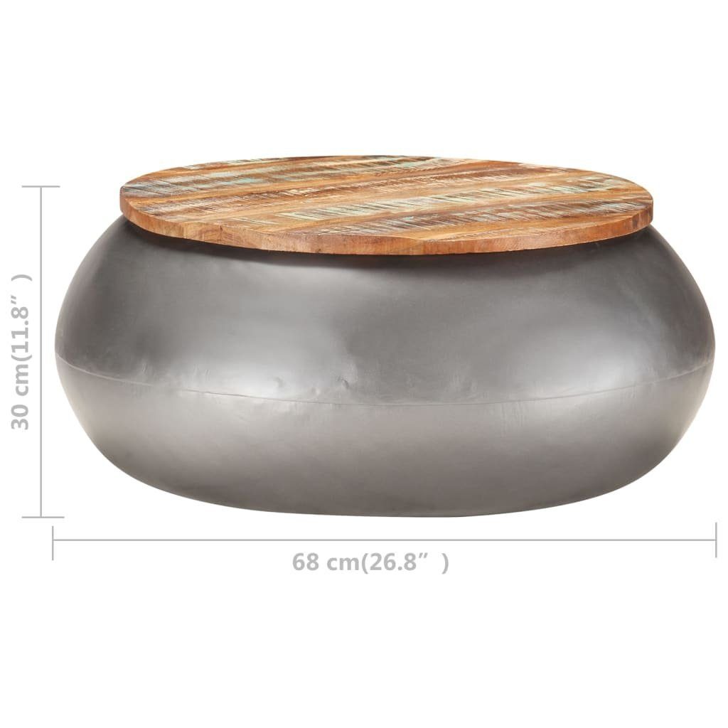 furnicato Couchtisch Massivholz Grau 68x68x30 cm Recyceltes