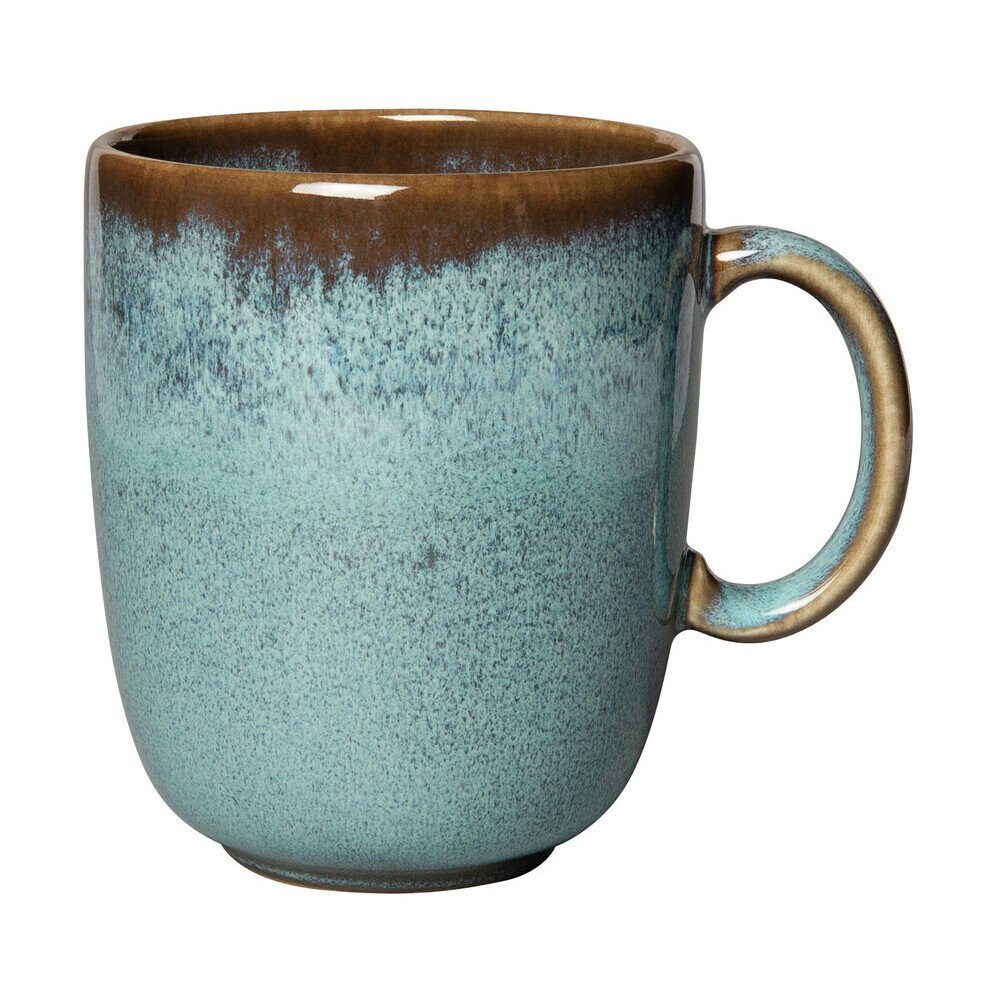 Villeroy & Boch Becher Henkelbecher 0,34 l Lave glacé, 1-tlg., Steingut, Henkelbecher, Ø9cm, Steingut, türkis