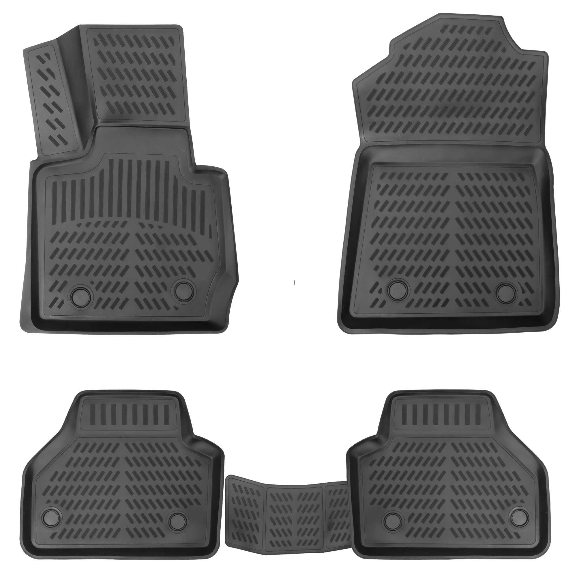 ELMASLINE Auto-Fußmatten Gummi (4 St), für BMW X3 (2010-2017) F25 - 3D Gummimatten, Zubehör - Hoher Rand (2010, 2011, 2012, 2013, 2014, 2015, 2016, 2017)