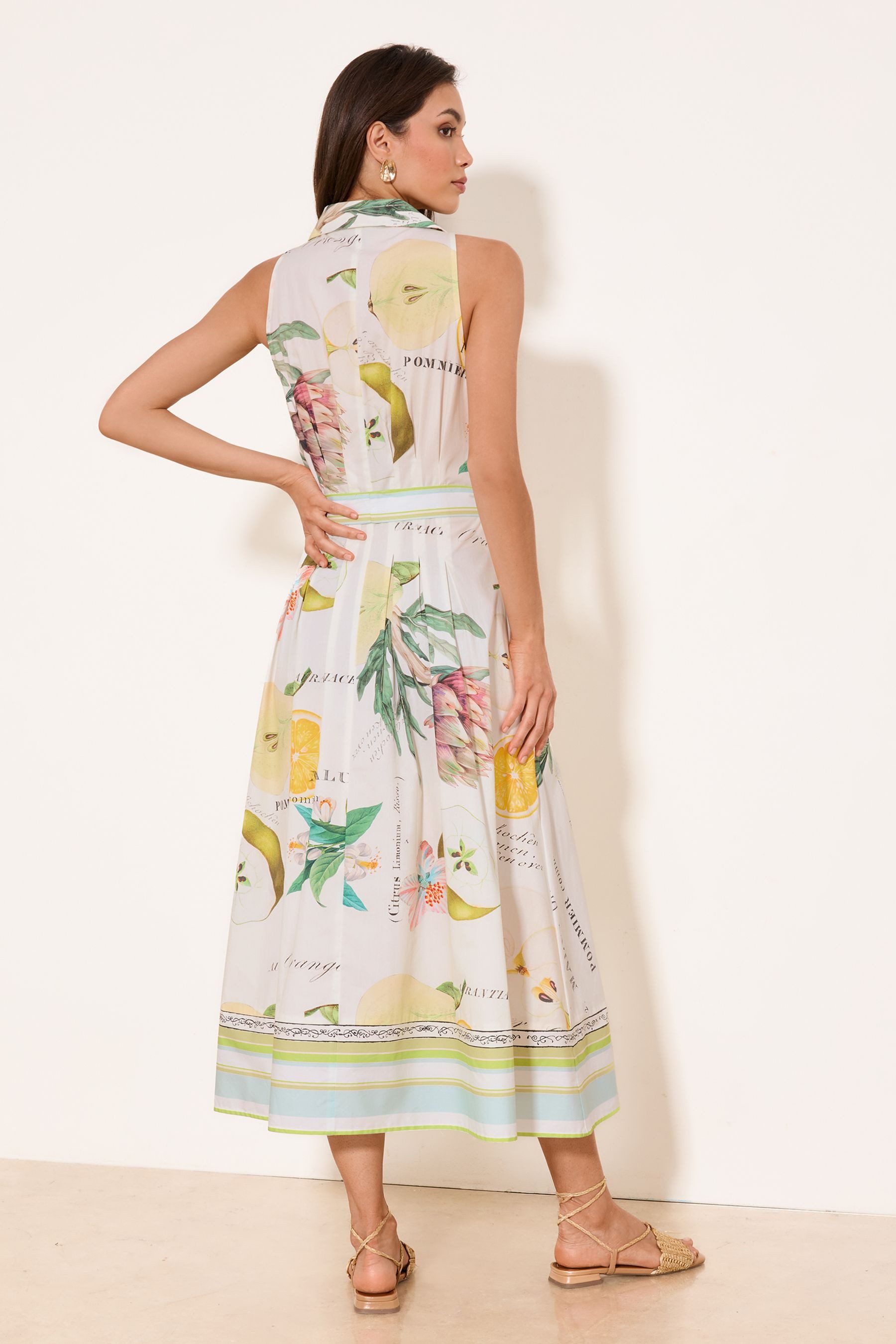 LIPSY Midikleid Lipsy Ärmelloses Midikleid mit Gürtel Stehkragen (1-tlg)